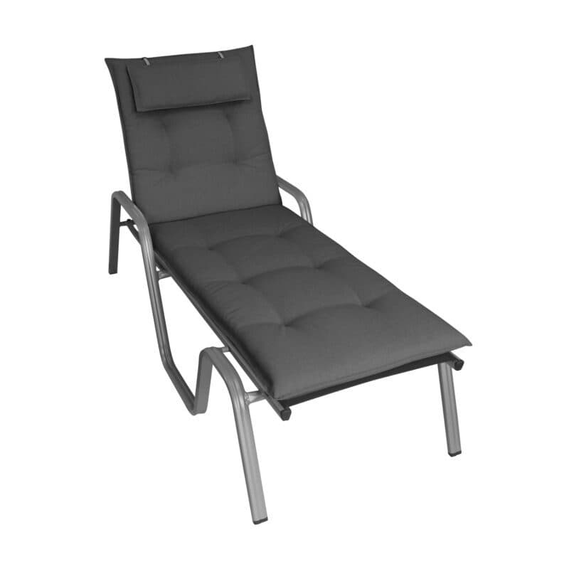 KETTtex Auflage für Gartenliege, 200x60x7 cm, anthrazit, mit Kopfpolster