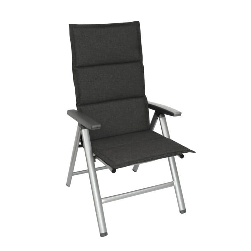 KETTtex Auflage für Hochlehner/Klappsessel, 123x50x3 cm, anthrazit, mit Quersteppung & Reißverschluss