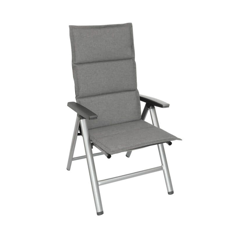 KETTtex Auflage für Hochlehner/Klappsessel, 123x50x3 cm, grau, mit Quersteppung & Reißverschluss