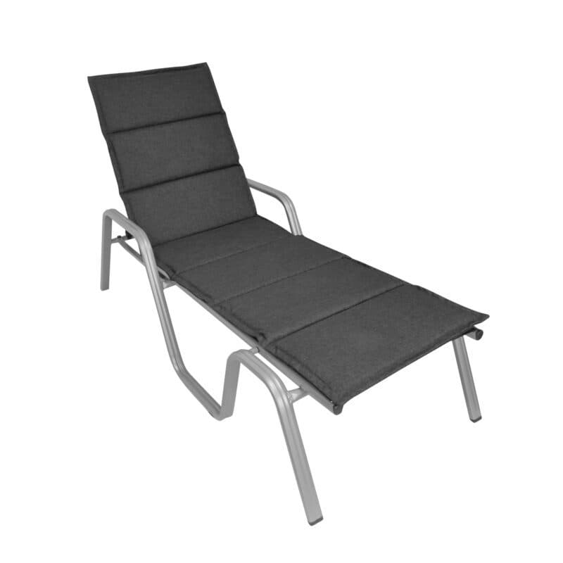 KETTtex Auflage für Gartenliege, 200x60x3 cm, anthrazit, mit Quersteppung & Reißverschluss