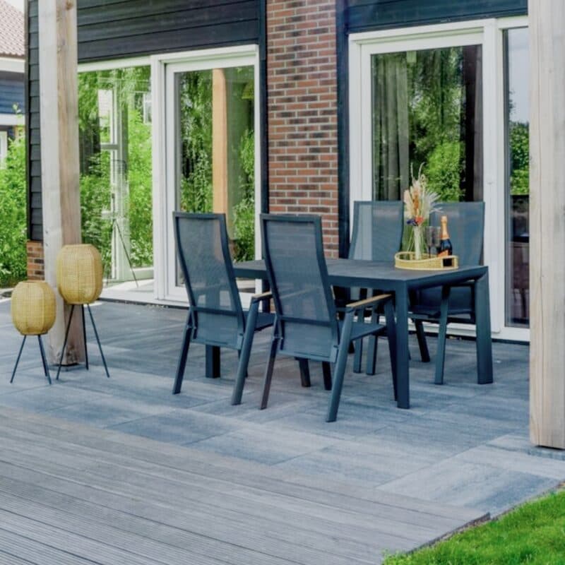 Lesli Living Gartenmöbel-Set mit Hochlehner "Amir" und Tisch 160x90cm "Murcia