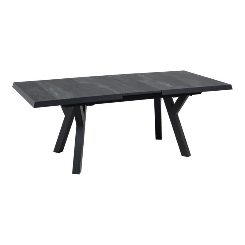 Lesli Living “Castilla“ Ausziehtisch, Gestell Aluminium charcoal, Tischplatte Keramik wood grey, 163/203x93 cm