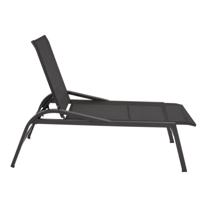 Lesli Living “Mojito“ Gartenliege, extrahoch, Gestell Aluminium charcoal, Liegefläche Textilgewebe schwarz-grau