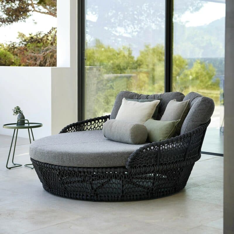 Cane-line "Ocean Large" Daybed, Gestell Aluminium grau, Soft Rope dark grey, Kissenset dark grey
