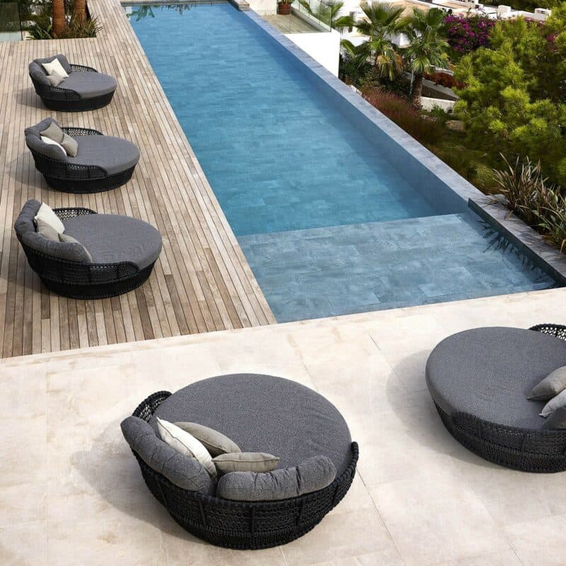 Cane-line "Ocean Large" Daybed, Gestell Aluminium grau, Soft Rope dark grey, Kissenset dark grey
