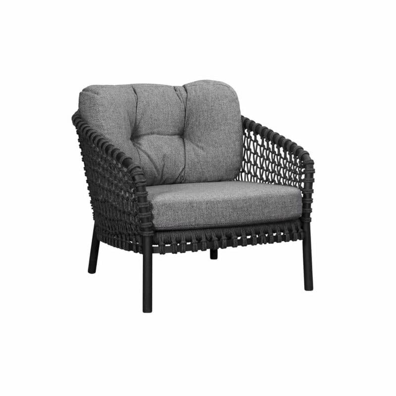 Cane-line "Ocean Large" Loungesessel, Gestell Aluminium grau, Soft Rope dark grey, Kissenset dark grey