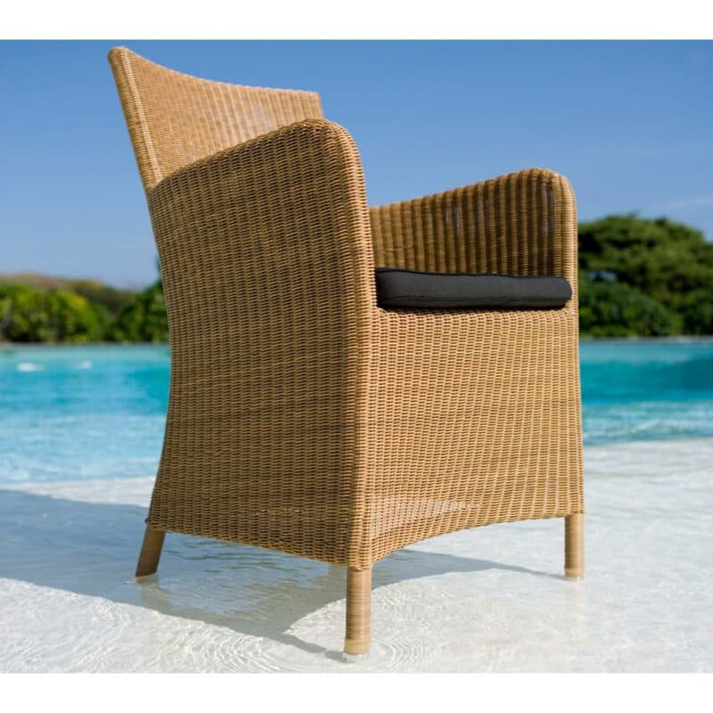 Cane-line "Hampsted" Gartensessel, Geflecht natur, Kissen schwarz (separat erhältlich)