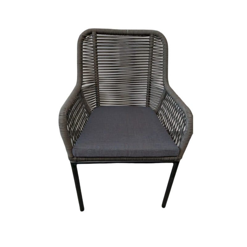 Home Islands "Mekong" Diningsessel, Gestell Aluminium schwarz matt, Rope anthrazit