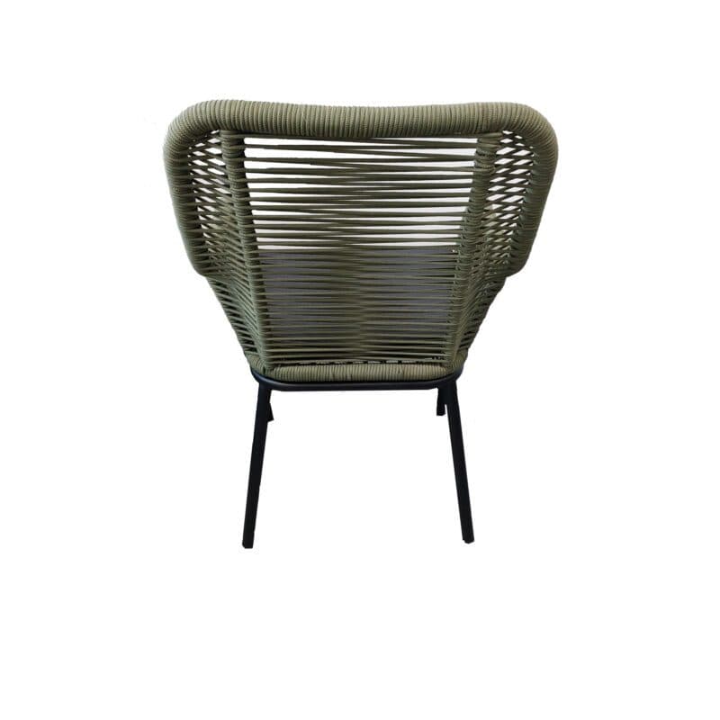 Home Islands "Mekong" Diningsessel, Gestell Aluminium schwarz matt, Rope moosgrün