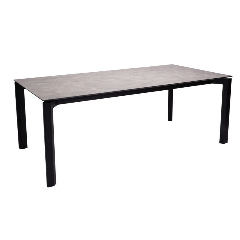 Stern Gartentisch Penta, Gestell Aluminium schwarz matt in 220x100cm, Tischplatte HPL Slate Stone
