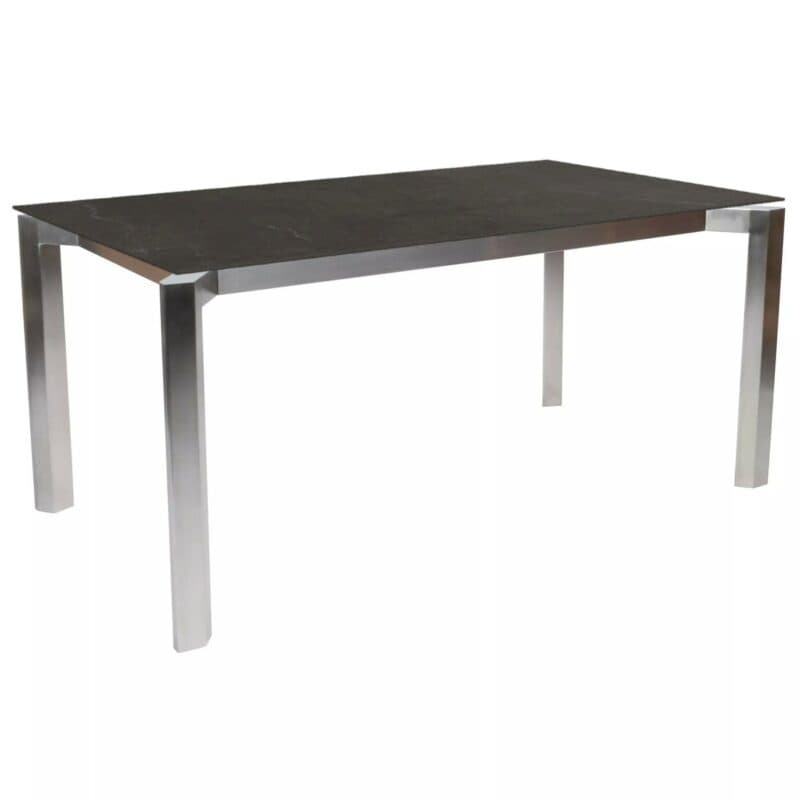 Stern Gartentisch Penta, Gestell Edelstahl, Tischplatte Dekton Lava anthrazit, 160x90cm
