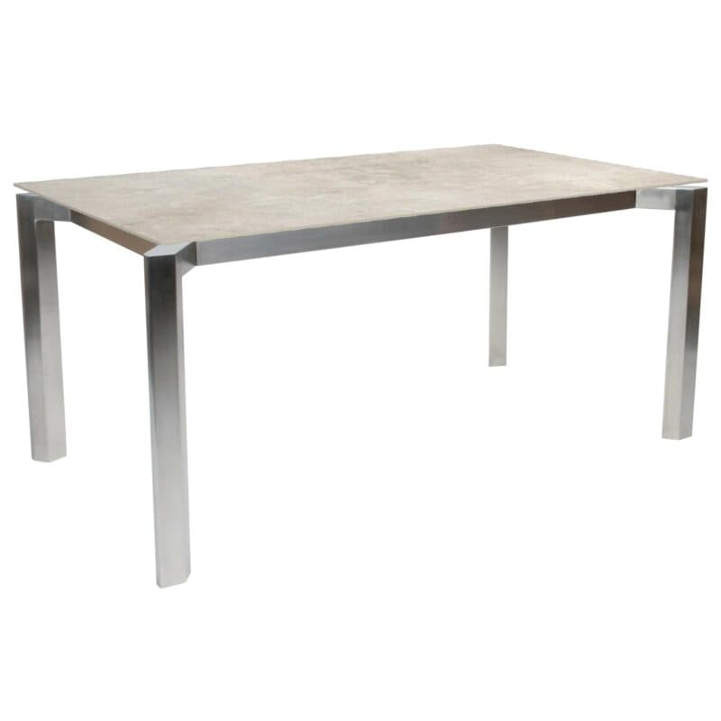 Stern Gartentisch Penta, Gestell Edelstahl, Tischplatte Dekton Lava anthrazit, 160x90cm