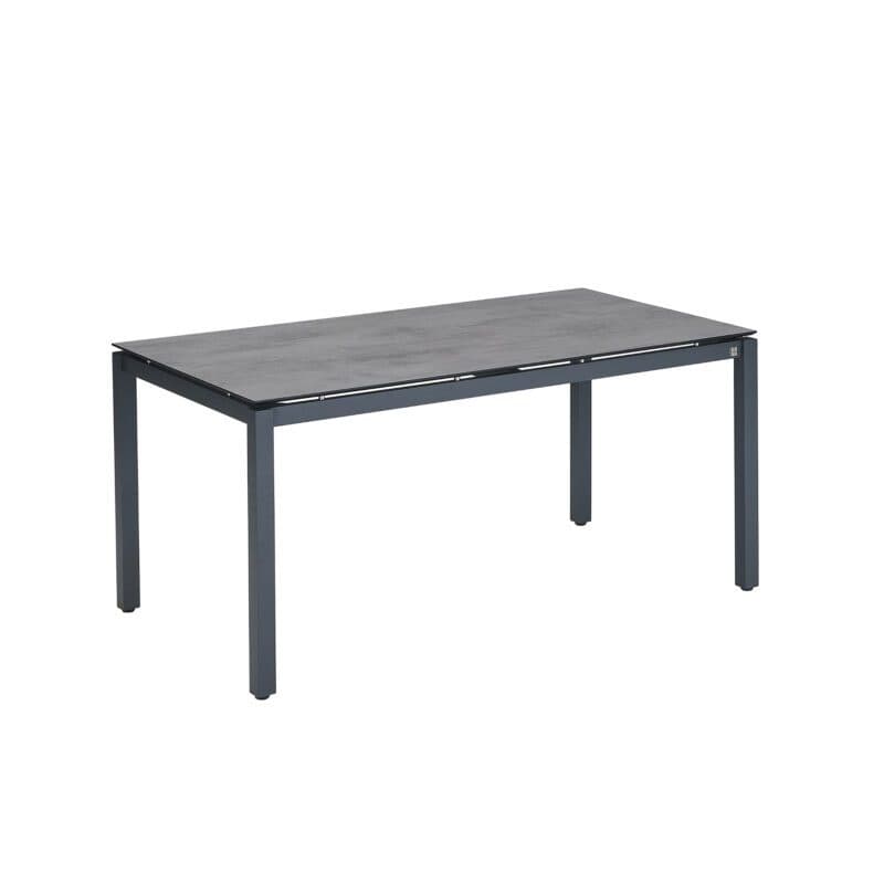 CASA DOMA "Carini" Gartentisch 160x90 cm, Gestell Edelstahl anthrazit, Tischplatte HPL Chromix anthrazit