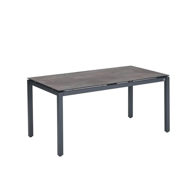 CASA DOMA "Carini" Gartentisch 160x90 cm, Gestell Edelstahl anthrazit, Tischplatte HPL Chromix bronze
