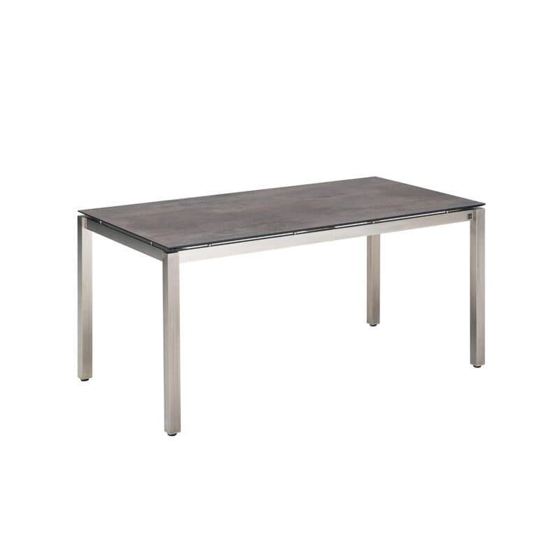 CASA DOMA "Carini" Gartentisch 160x90 cm, Gestell Edelstahl gebürstet, Tischplatte HPL Chromix bronze