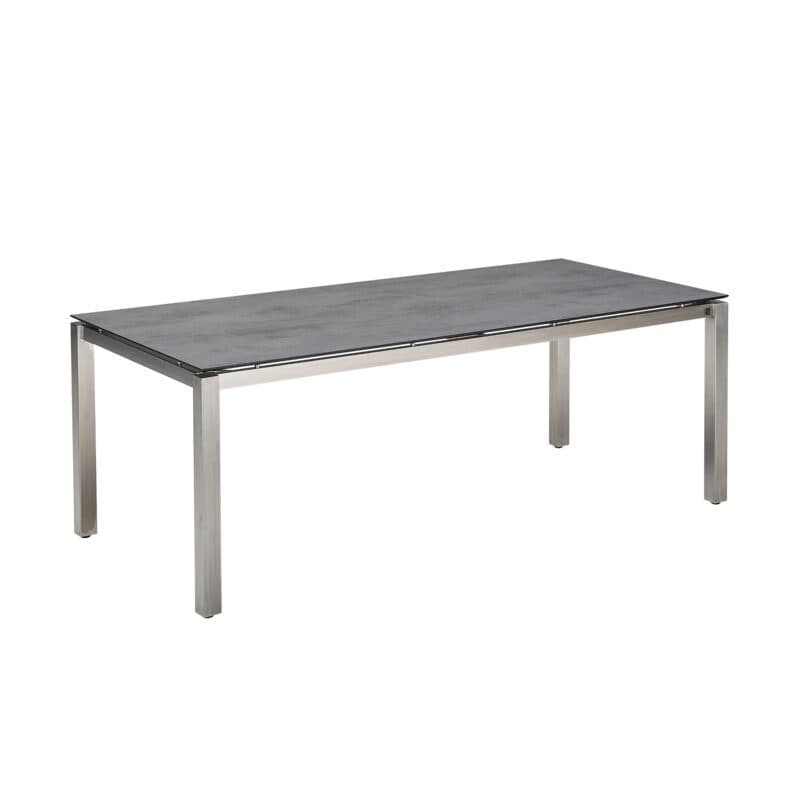 CASA DOMA "Carini" Gartentisch 210x100 cm, Gestell Edelstahl gebürstet, Tischplatte HPL Chromix anthrazit