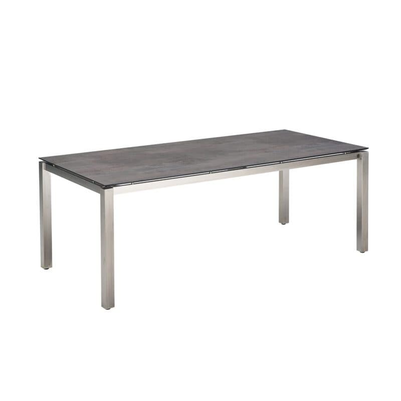 CASA DOMA "Carini" Gartentisch 210x100 cm, Gestell Edelstahl gebürstet, Tischplatte HPL Chromix bronze