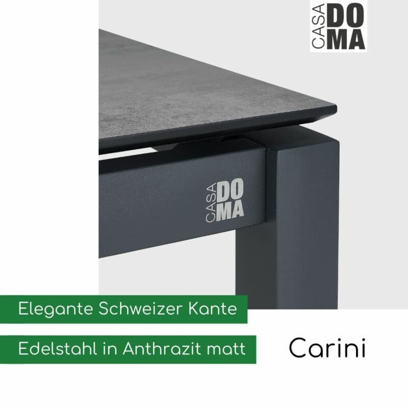 CASA DOMA "Carini" Gartentische, Edelstahl anthrazit/HPL