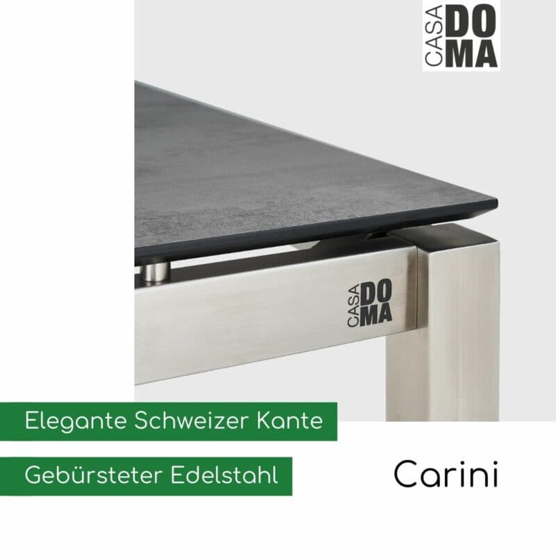 CASA DOMA "Carini" Gartentische, Edelstahl gebürstet/HPL