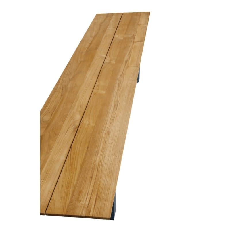 CASA DOMA "Falerna" Gartenbank mit Kufengestell 210 cm, Gestell Edelstahl anthrazit, Sitzfläche Teakholz