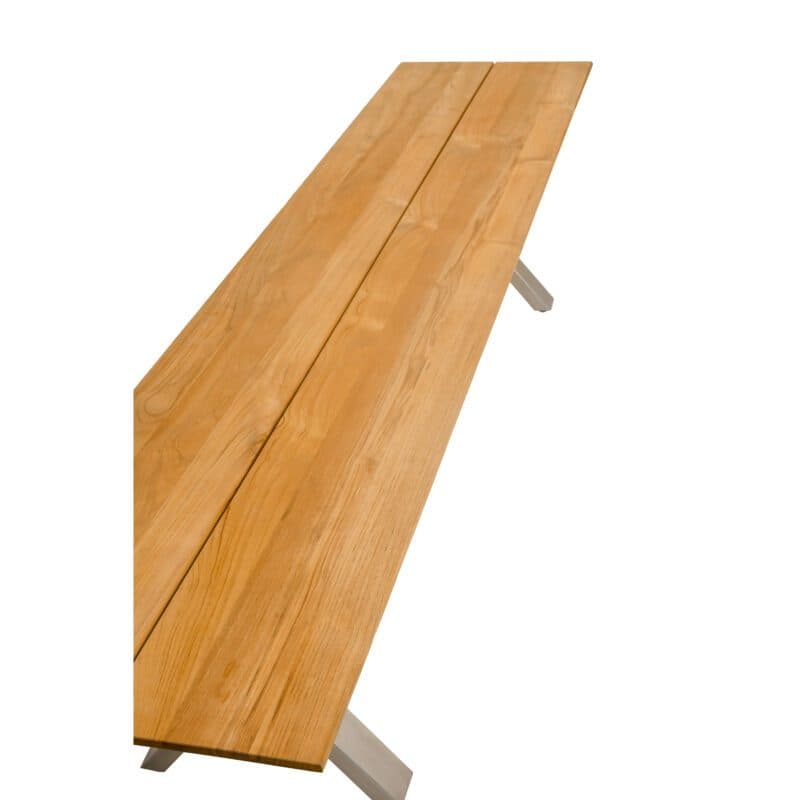 CASA DOMA "Falerna" Gartenbank mit X-Gestell 210 cm, Gestell Edelstahl, Sitzfläche Teakholz