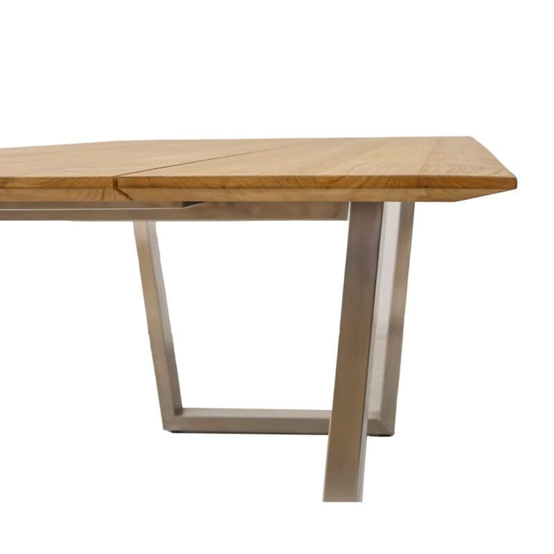 CASA DOMA "Falerna" Kufentisch 210 x 100 cm, Gestell Edelstahl, Tischplatte Teakholz