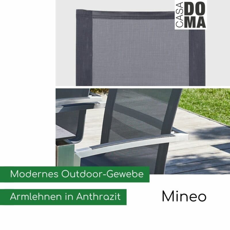 CASA DOMA "Mineo" Freischwinger, Edelstahl mit Aluminium-Armlehnen