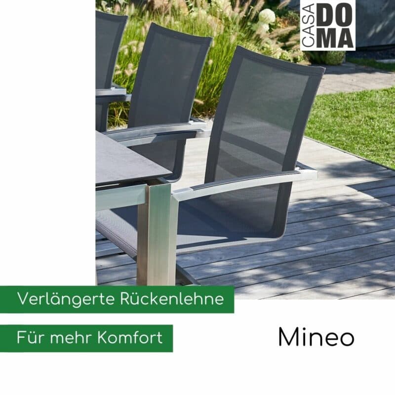 CASA DOMA "Mineo" Freischwinger, Edelstahl mit Aluminium-Armlehnen