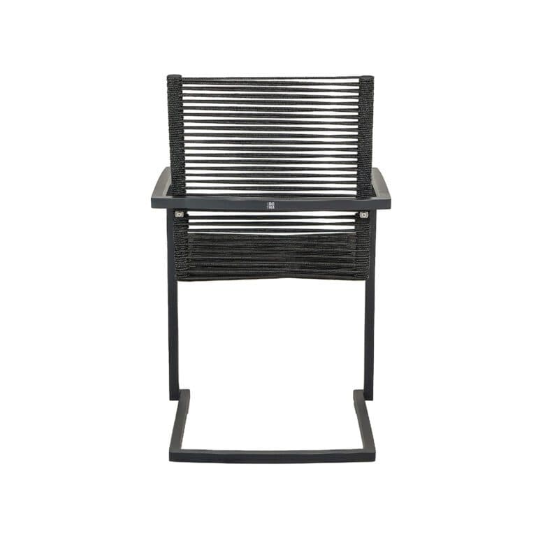 CASA DOMA "Mineo" Freischwinger, Edelstahl anthrazit, Bespannung Rope anthrazit, Armlehnen Aluminium