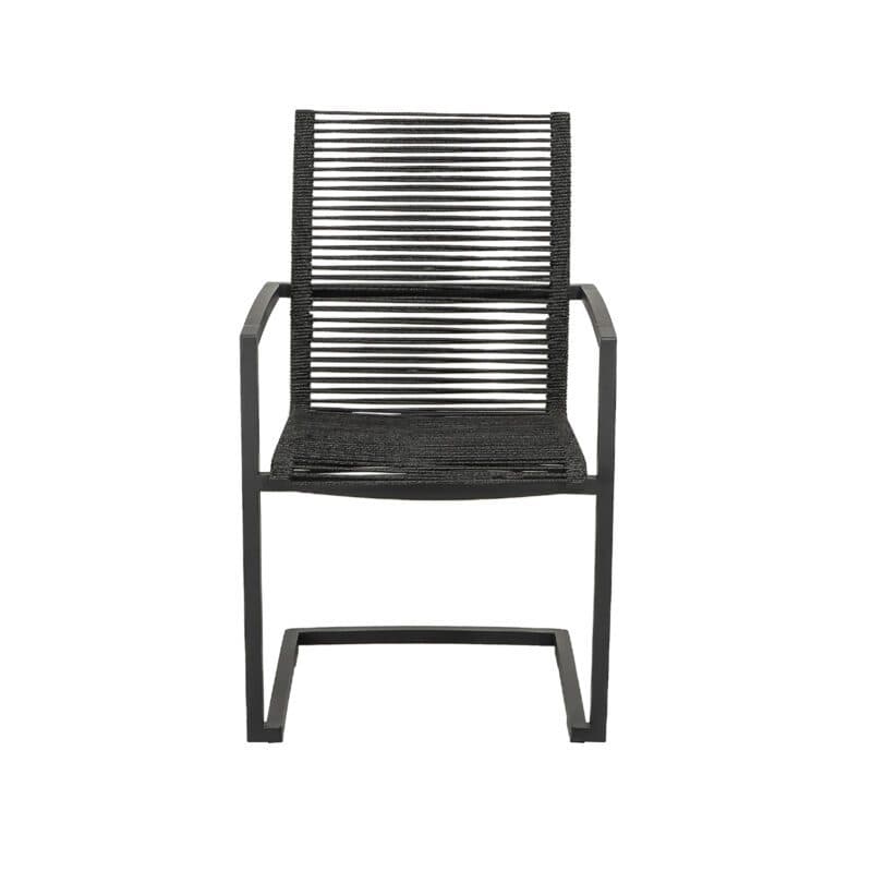 CASA DOMA "Mineo" Freischwinger, Edelstahl anthrazit, Bespannung Rope anthrazit, Armlehnen Aluminium