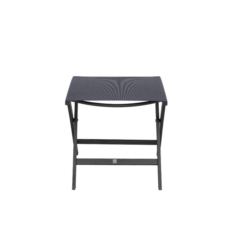 CASA DOMA "Mineo" Fußhocker, Gestell Edelstahl anthrazit, Sitzfläche Textilgewebe Sunproof® Sling schwarz/silber