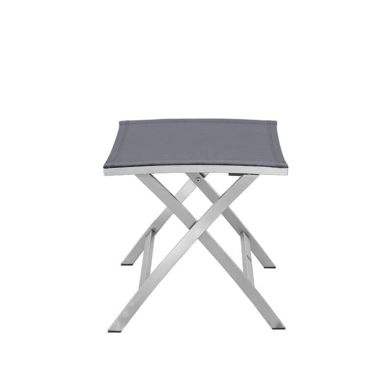 CASA DOMA "Mineo" Fußhocker, Gestell Edelstahl gebürstet, Sitzfläche Textilgewebe Sunproof® Sling schwarz/silber