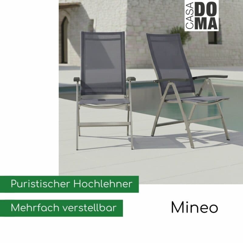 CASA DOMA "Mineo" Klappsessel mit Aluminium-Armlehnen (Bild KI-generiert)