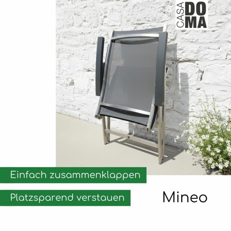 CASA DOMA "Mineo" Klappsessel mit Aluminium-Armlehnen (Bild KI-generiert)