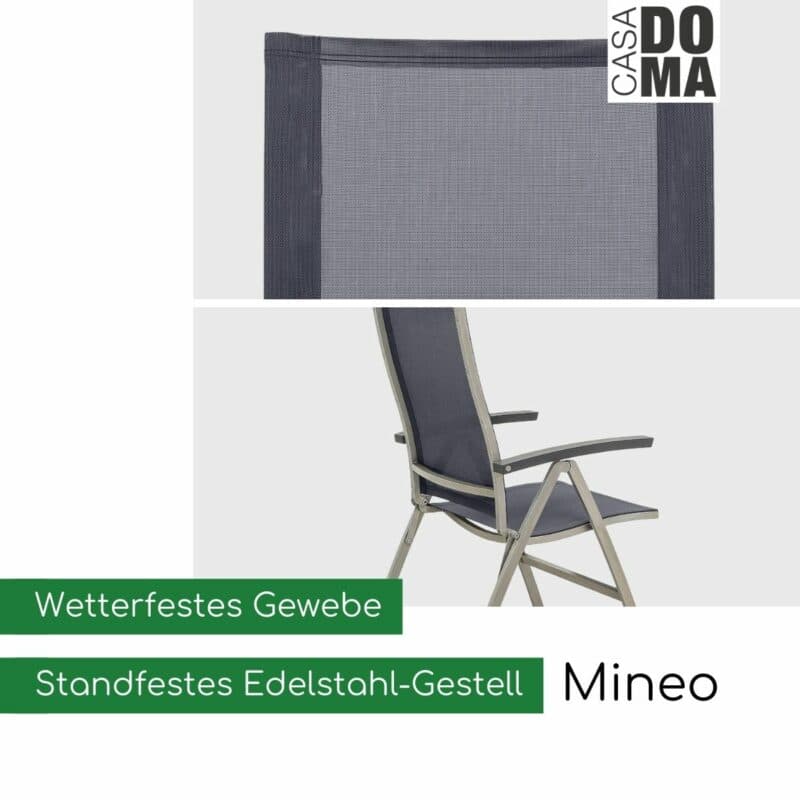 CASA DOMA "Mineo" Klappsessel mit Aluminium-Armlehnen