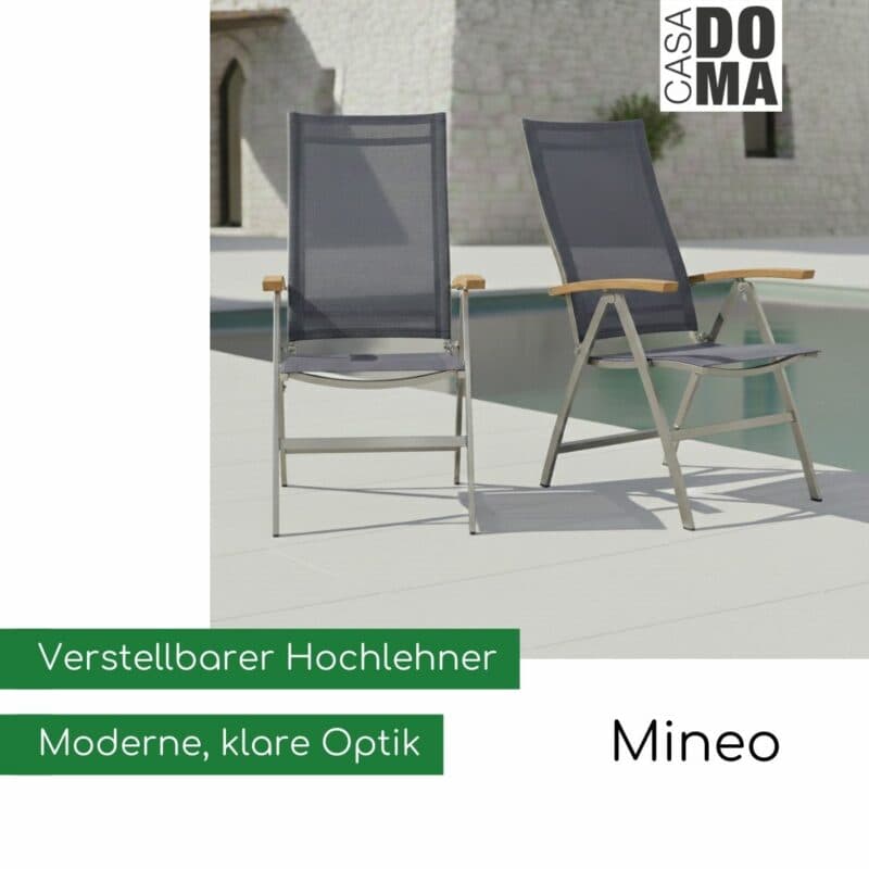 CASA DOMA "Mineo" Klappsessel mit Teak-Armlehnen (Bild KI-generiert)
