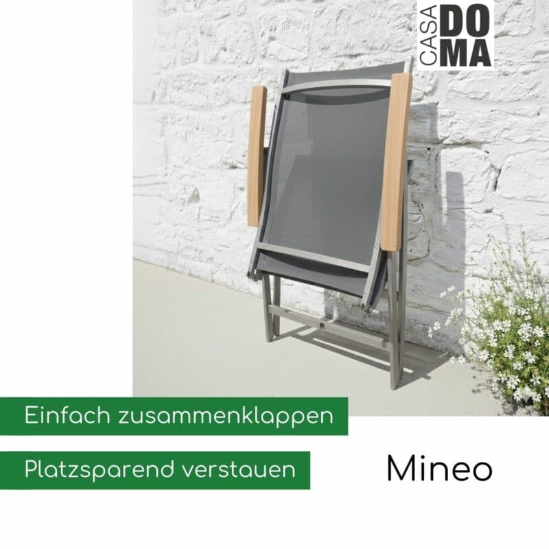 CASA DOMA "Mineo" Klappsessel mit Teak-Armlehnen (Bild KI-generiert)