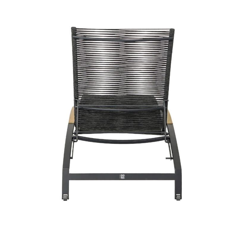 CASA DOMA "Mineo" Sonnenliege, Gestell Edelstahl anthrazit, Liegefläche Rope anthrazit, Armlehnen Teak