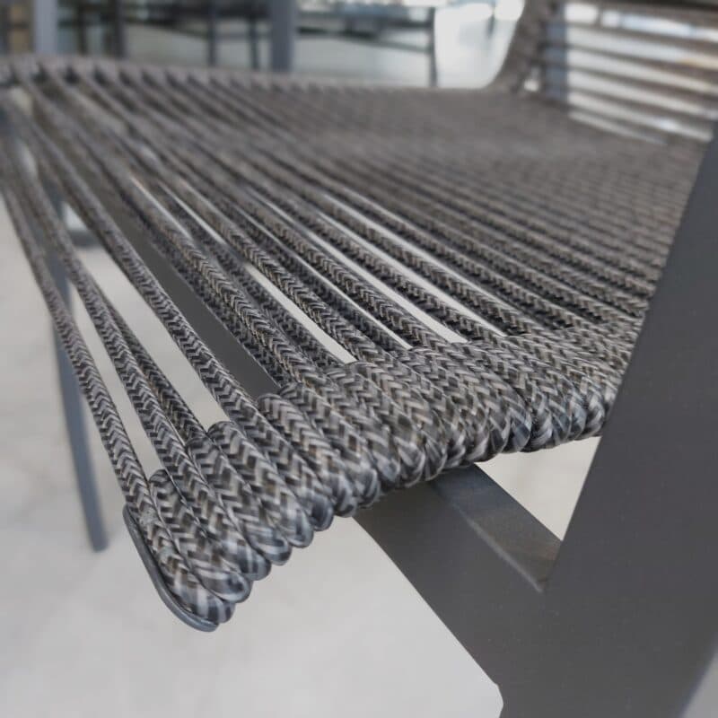 CASA DOMA "Mineo" Stapelstuhl, Edelstahl anthrazit, Bespannung Rope anthrazit