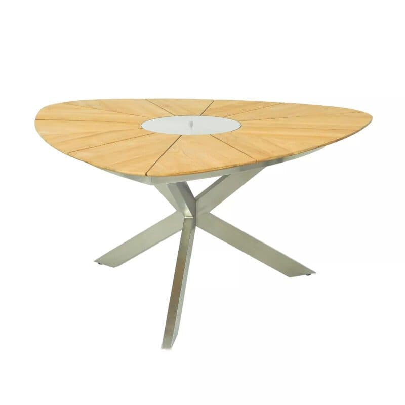 CASA DOMA "Saleni" Gartentisch, Gestell Edelstahl, Tischplatte Teakholz mit Edelstahlabdeckung