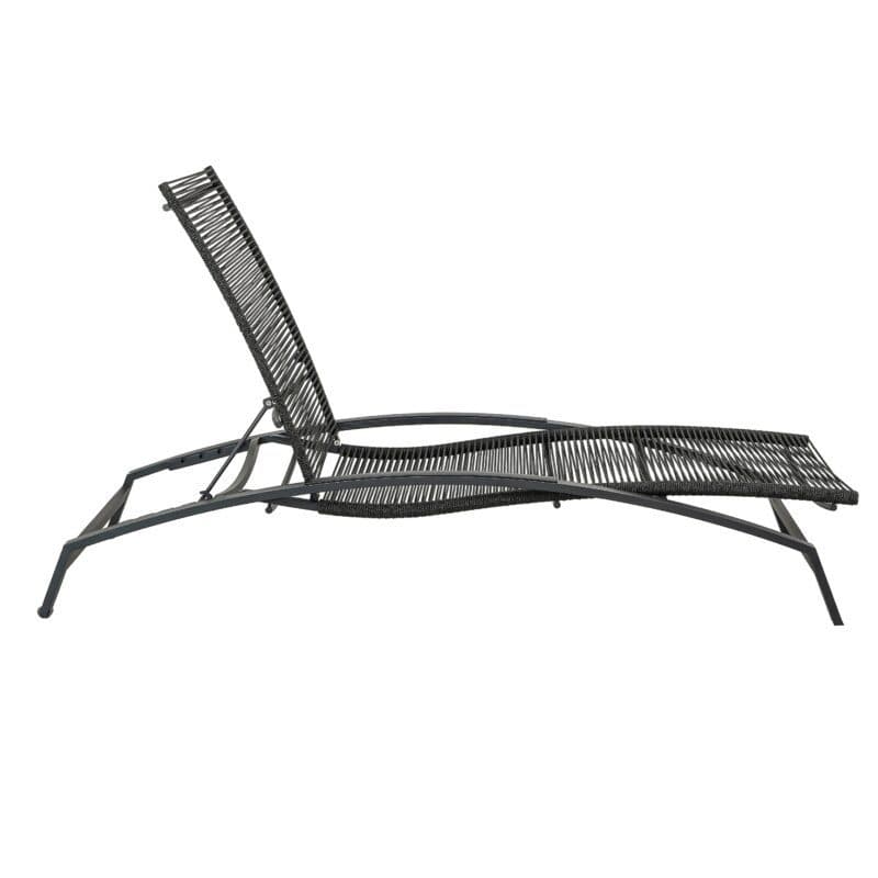 CASA DOMA "Mineo" Sonnenliege, Gestell Edelstahl anthrazit, Liegefläche Rope anthrazit, Armlehnen Alu anthrazit