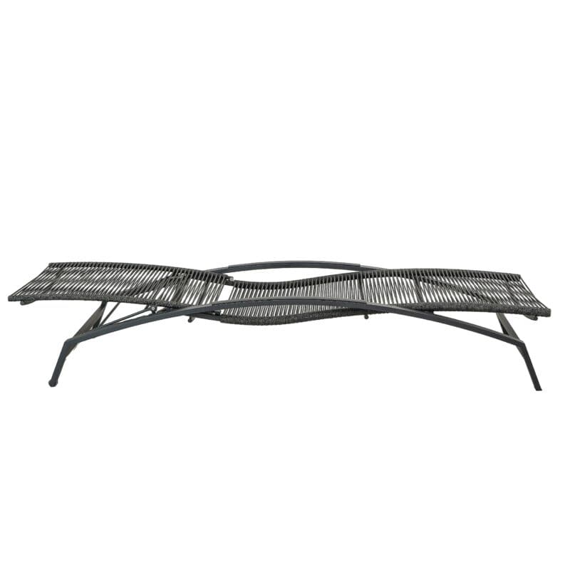 CASA DOMA "Mineo" Sonnenliege, Gestell Edelstahl anthrazit, Liegefläche Rope anthrazit, Armlehnen Alu anthrazit