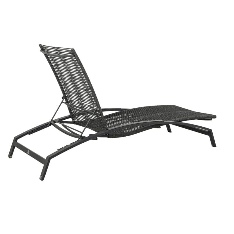 CASA DOMA "Mineo" Sonnenliege, Gestell Edelstahl anthrazit, Liegefläche Rope anthrazit, Armlehnen Alu anthrazit