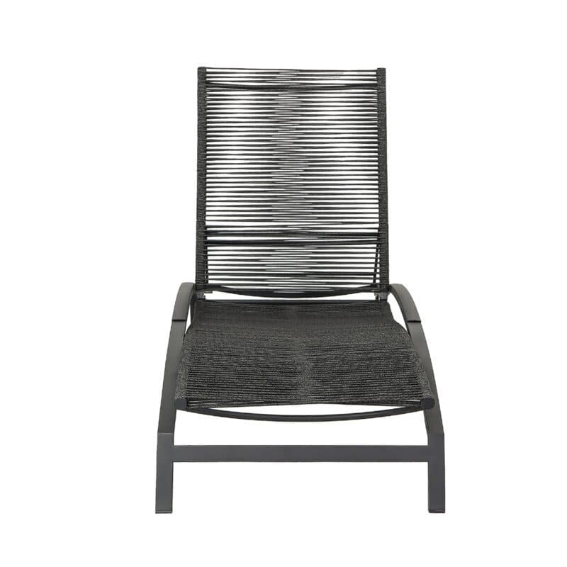 CASA DOMA "Mineo" Sonnenliege, Gestell Edelstahl anthrazit, Liegefläche Rope anthrazit, Armlehnen Alu anthrazit