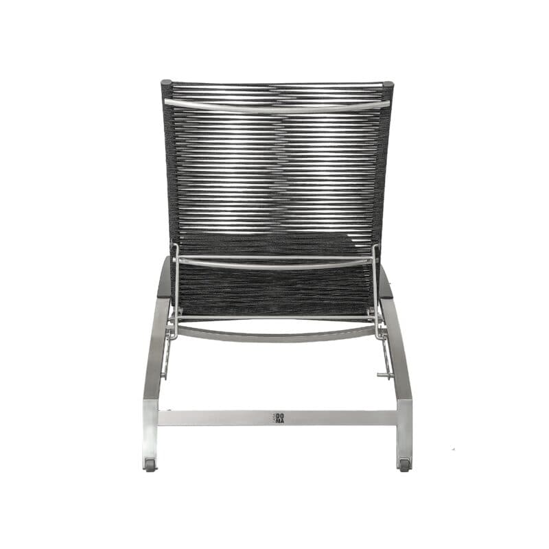 CASA DOMA "Mineo" Sonnenliege, Gestell Edelstahl gebürstet, Liegefläche Rope anthrazit, Armlehnen Alu anthrazit