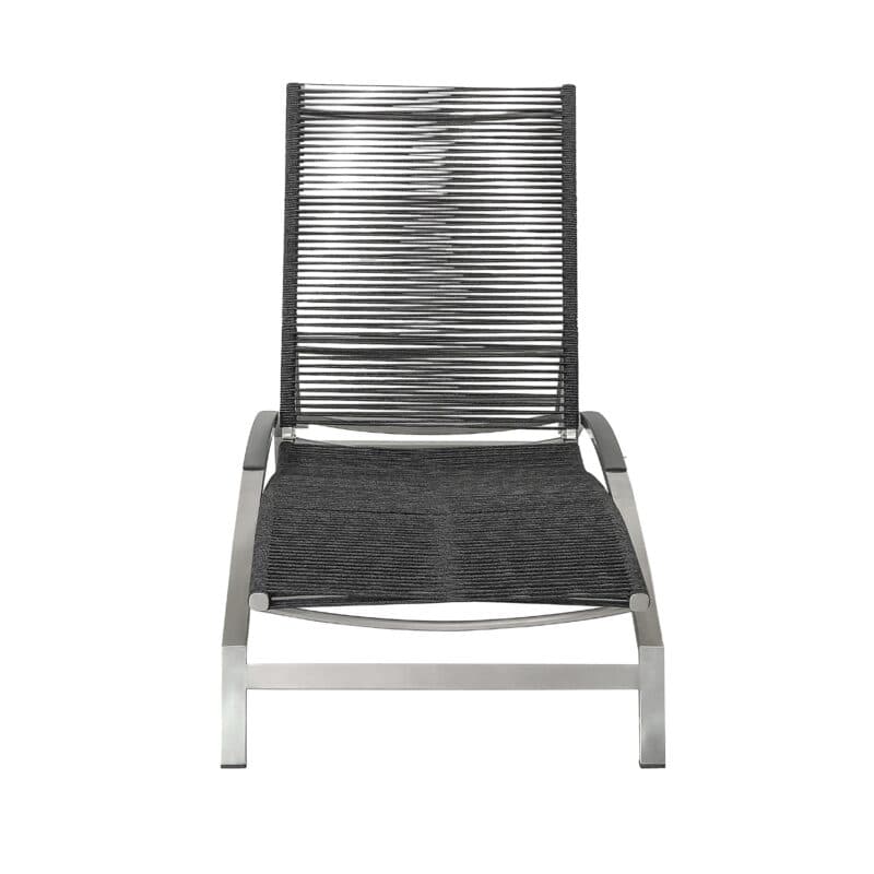 CASA DOMA "Mineo" Sonnenliege, Gestell Edelstahl gebürstet, Liegefläche Rope anthrazit, Armlehnen Alu anthrazit