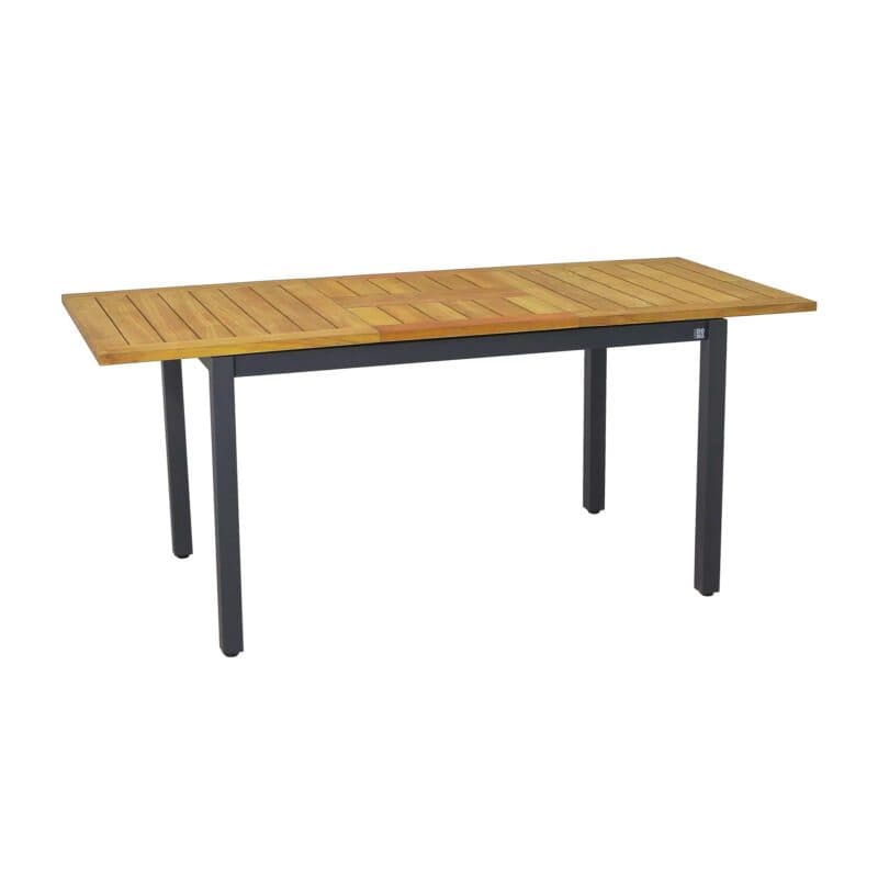 CASA DOMA "Ugento" Ausziehtisch 130/180 x 80 cm, Gestell Edelstahl anthrazit, Tischplatte Teakholz