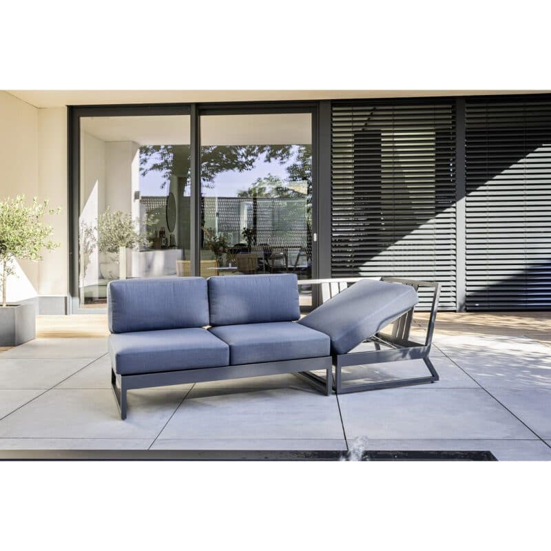 Kettler "Ocean Skid Platform" 2-Sitzer plus Eckteil, Alu anthrazit matt, Bezug Agora® brisa