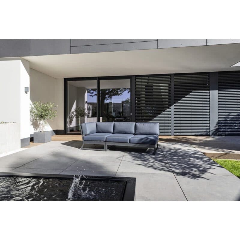 Kettler "Ocean Skid Platform" 2-Sitzer plus Eckteil, Alu anthrazit matt, Bezug Agora® brisa