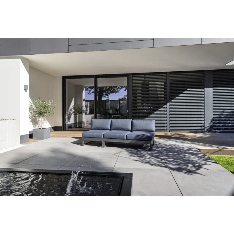 Kettler "Ocean Skid Platform" 2-Sitzer plus Mittelteil, Alu anthrazit matt, Bezug Agora® brisa